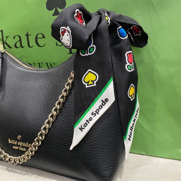 KATE SPADE x HELLO KITTY SILK SKINNY SCARF:NWT HELLO KITTY  Kate Spade Hello Kitty 100% Silk Skinny Scarf